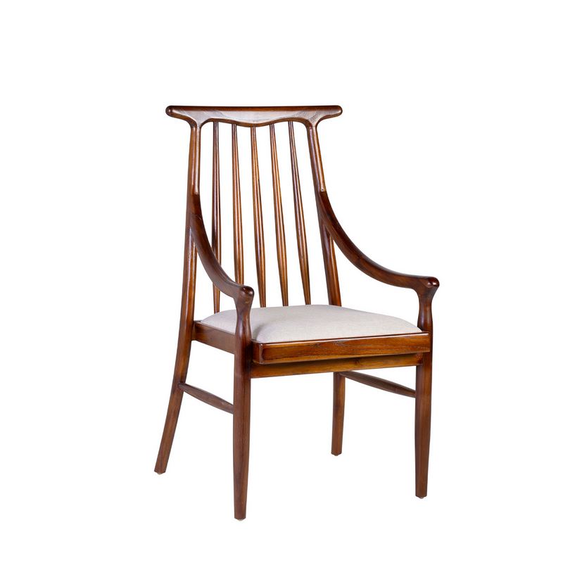 Sillon diseño oriental actual madera asiento tapizado